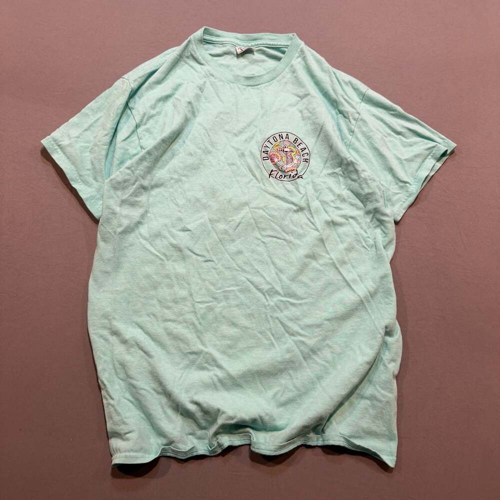 Delta Pro Weight Daytona Beach Florida Anchor Graphic T-Shirt Mint Green